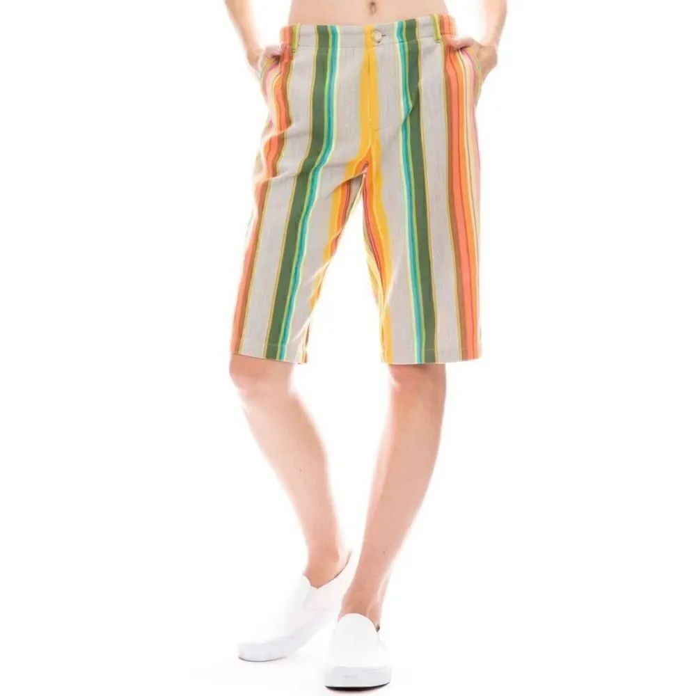 Le Superbe Satillo Bermuda Short Multi Serape Stripe NWOT Size 2